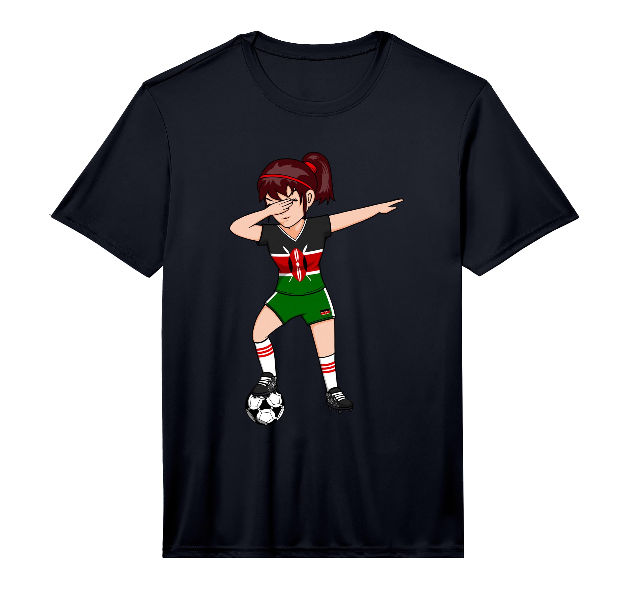Dabbing Kenya Football Team Kenyan Flag T-Shirt - Graphic Print Unisex