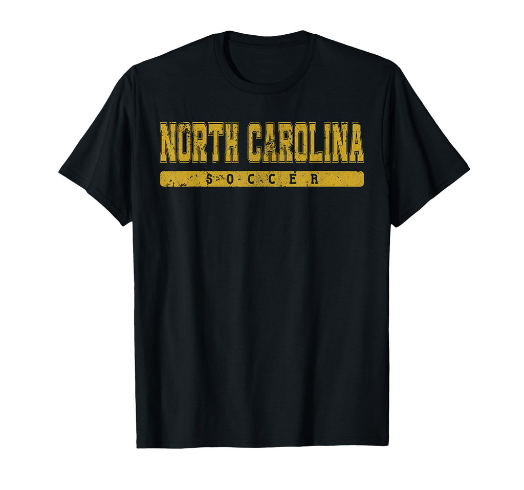 North Carolina Soccer Yellow Text T-Shirt - Unique Graphic Unisex