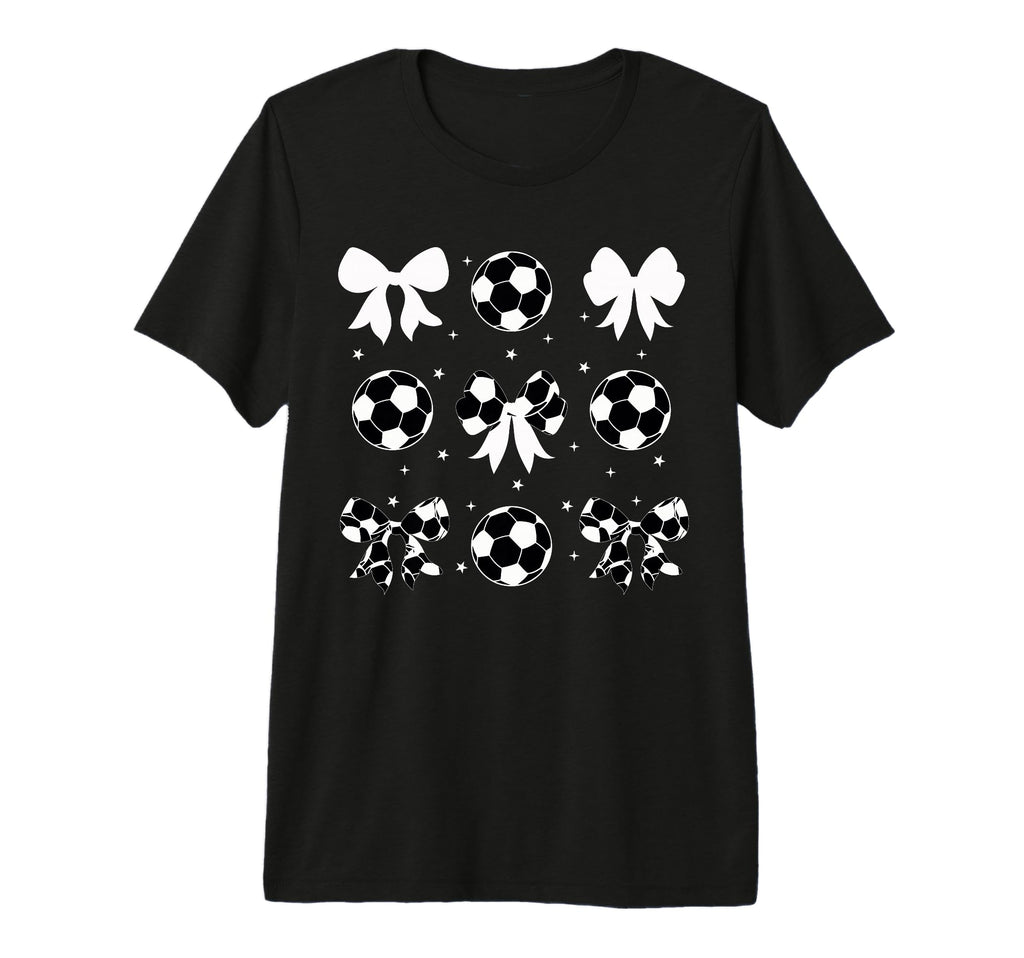 Coquette Soccer Bow Cheer Soccer Mama T-Shirt - Trendy Graphic Men Women
