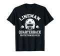 Lineman Quarterback Protection Services T-Shirt - Unique Graphic Unisex