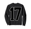 Black Sports Team Number 17 Fan Sweatshirt - Casual Everyday Wear Men Women