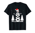 Snowman Soccer Balls Santa Hat Funny T-Shirt - Aesthetic Graphic Men Women
