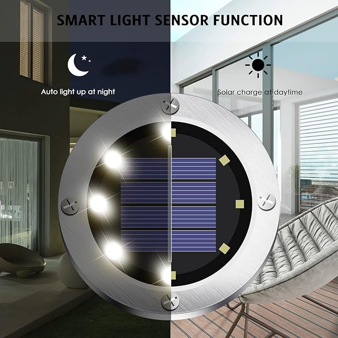 Solar Ground Lights - 16 Pack, In-Ground Pathway Lights for Garden, Lawn, Yard, Patio, Driveway, Steps and Walkway - White