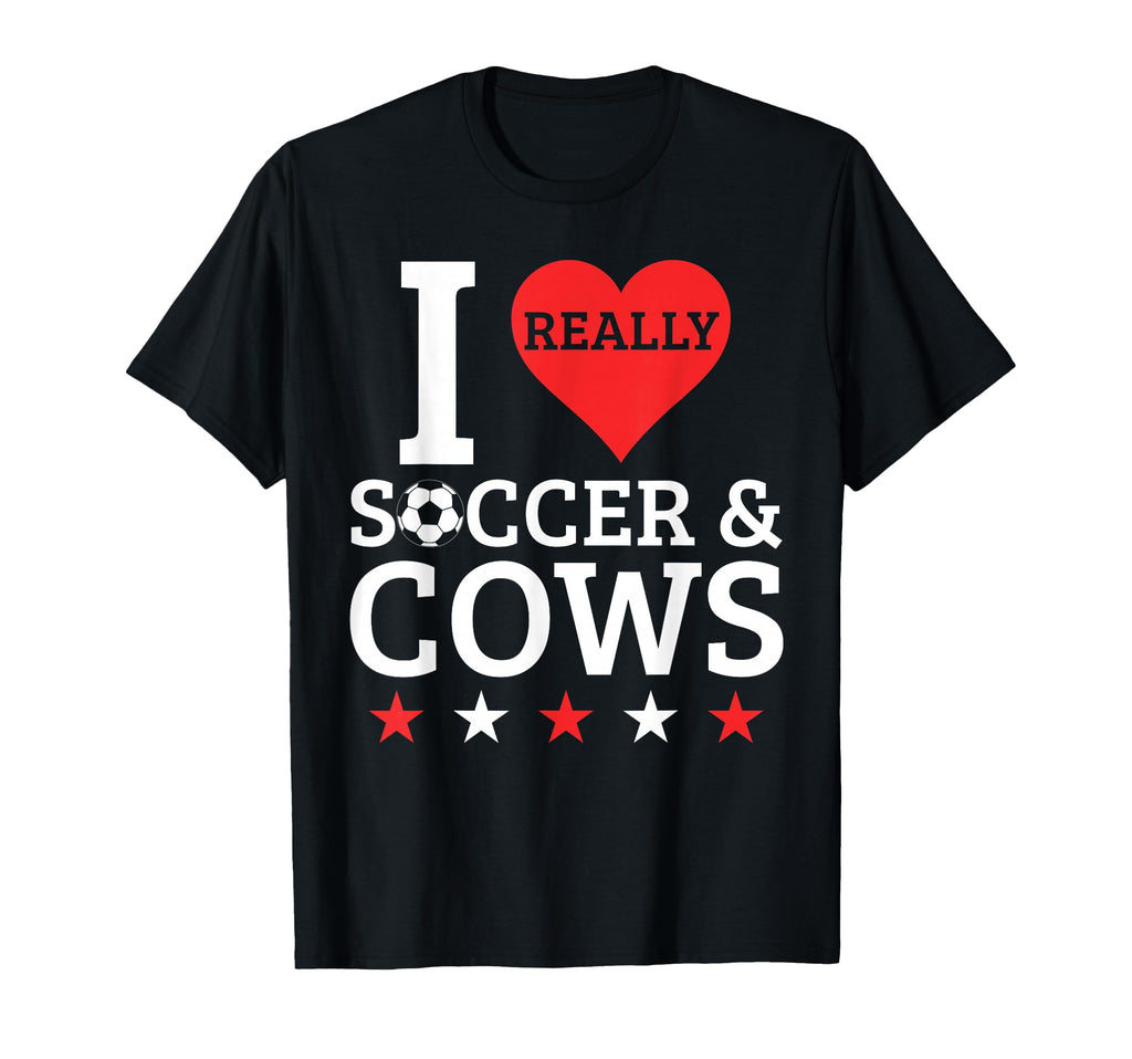 I Love Soccer And Cows Funny Football T-Shirt - Trendy Graphic Men Women