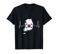 South Korea Heartbeat Korea Flag T-Shirt - Custom Art Print Men Women