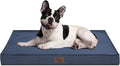 Outdoor Waterproof Dog Bed, Dog Bed for Medium Dogs, Orthopedic Egg Foam Pet Bed with Washable and Removable Oxford Cooling Cover, Navy