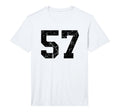 Distressed Number 57 Sport Black T-Shirt - Custom Art Print for Adults
