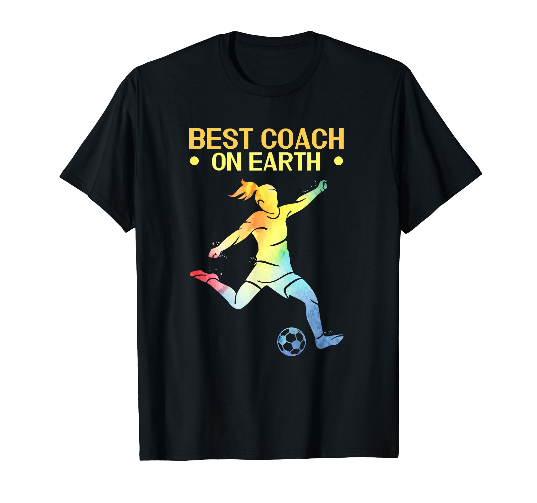 Soccer Best Coach Earth Soccer T-Shirt - Fun Novelty Design for Adults