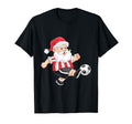 Santa Playing Soccer T-Shirt - Custom Art Print Unisex