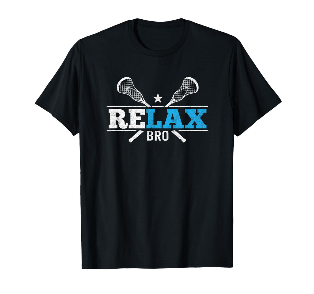 Relax Bro Lacrosse Sports Goalkeeper T-Shirt - Custom Art Print for Adults