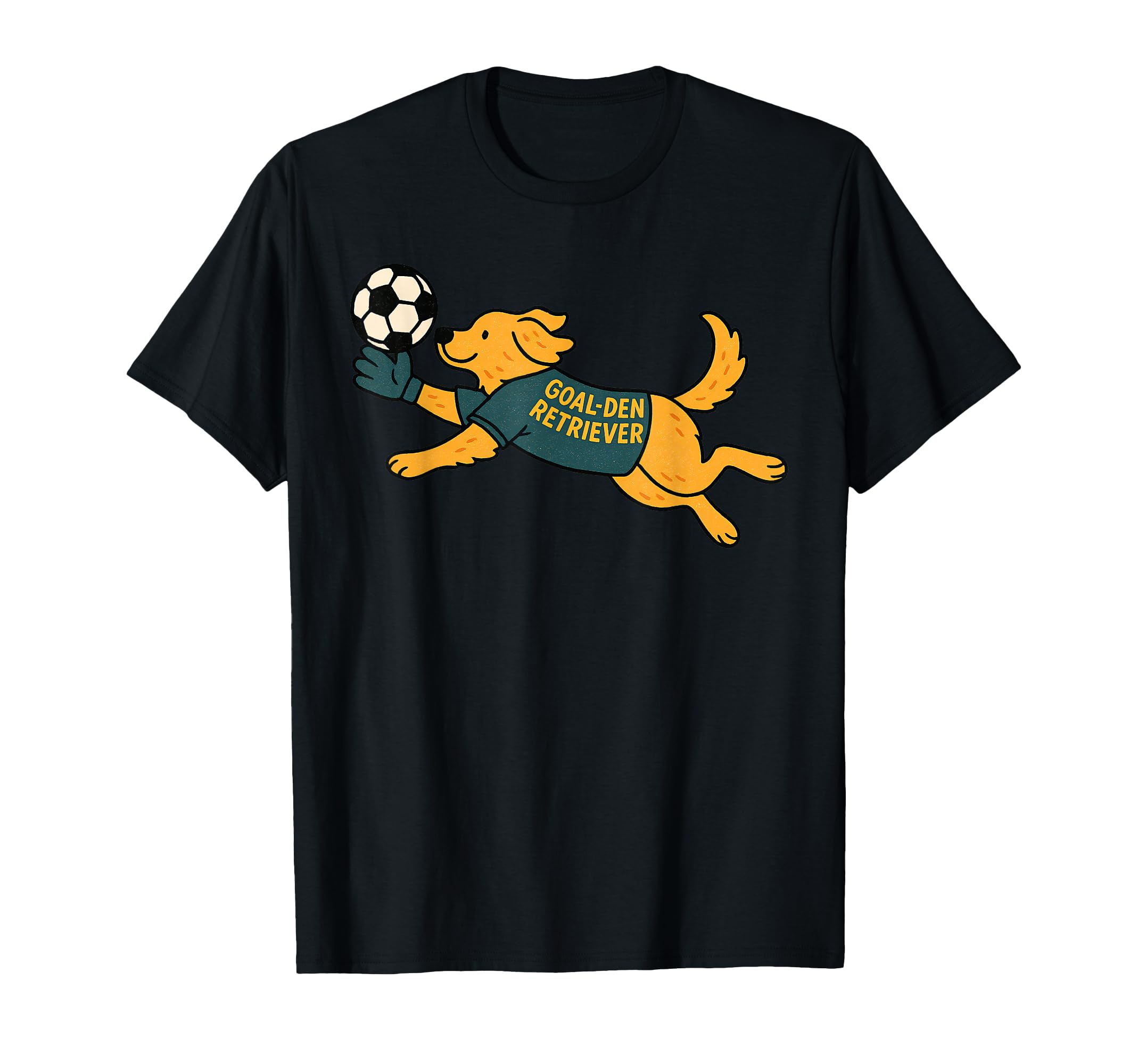 Funny Golden Retriever Soccer Player T-Shirt - Custom Art Print Unisex