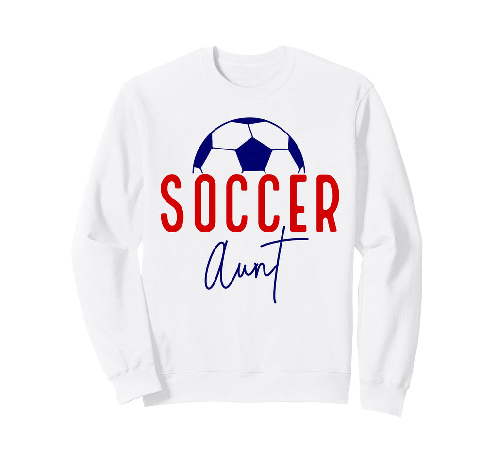 Soccer Aunt Soccer Ball Auntie Sweatshirt - Trendy Graphic for Adults