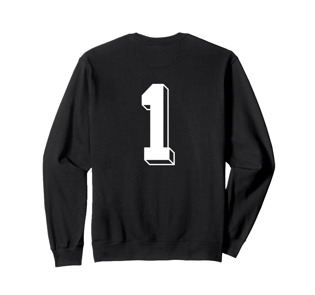 Number 1 Backside 80S 90S Team Sweatshirt - Minimalist Print for Adults