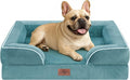 Comfort Expression Small Dog Beds Waterproof Orthopedic Foam Dog Sofa Beds for Medium Dogs Comfy Pet Bed with Washable Removable Cover & Non-Slip Bottom(Small,Washed Blue)