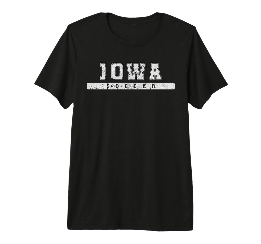 Iowa Soccer White Text Tri Blend T-Shirt - Casual Everyday Wear Unisex
