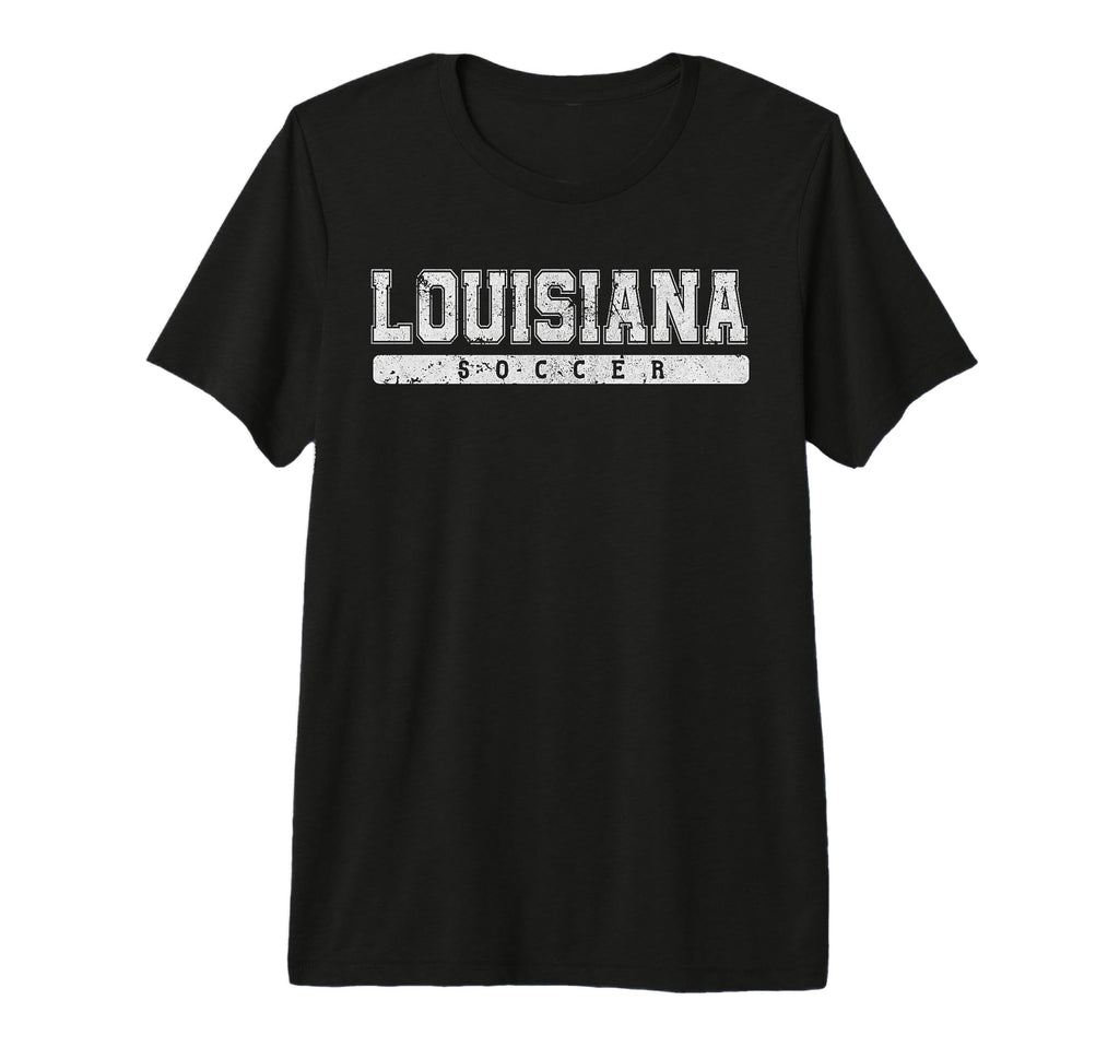 Louisiana Soccer White Text Tri Blend T-Shirt - Streetwear Style Men Women