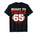 Football 65Th Birthday Player Tackle T-Shirt - Streetwear Style for Adults