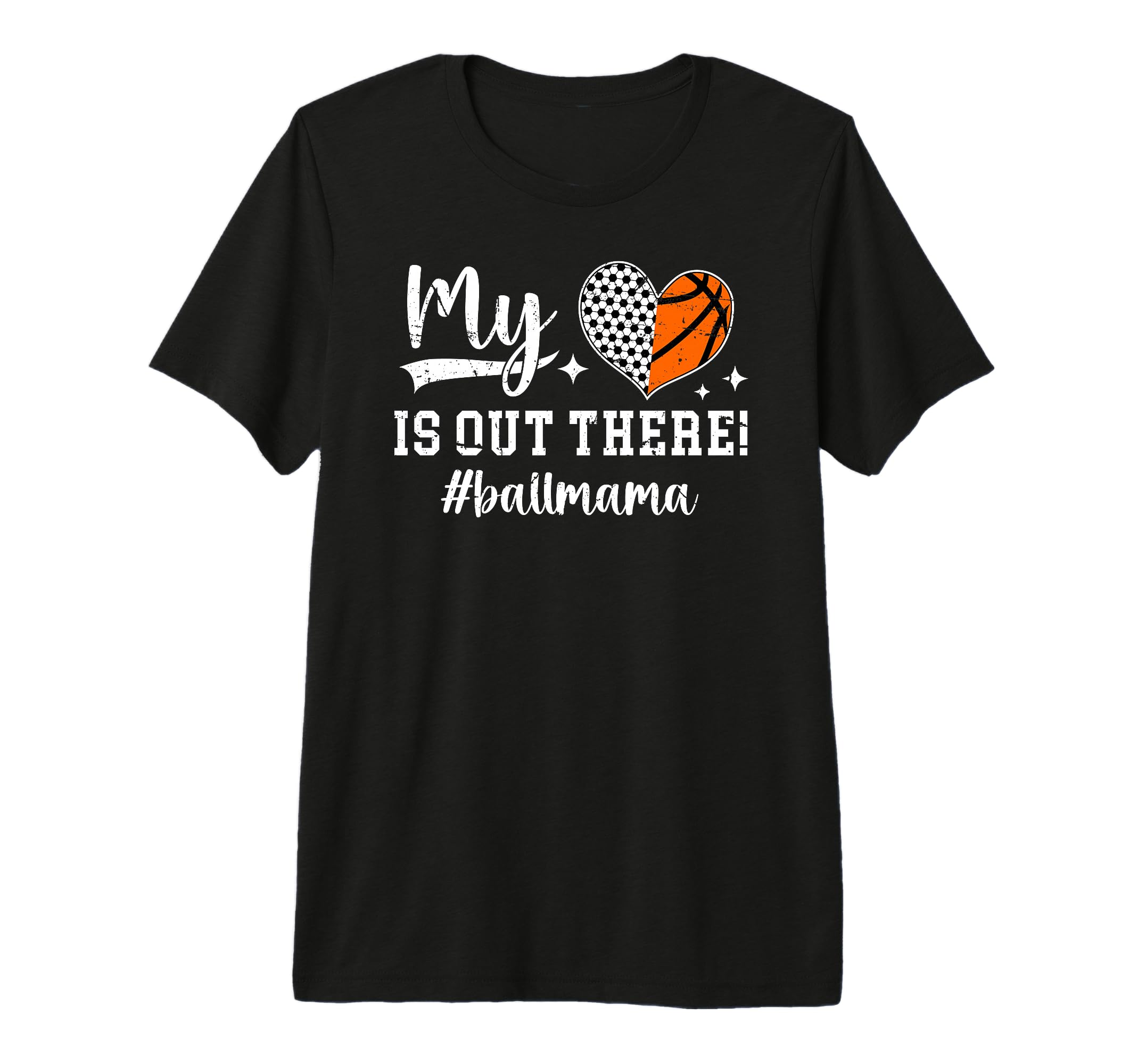 My Heart Is Out There Ball Mama Basketball T-Shirt - Trendy Graphic Unisex