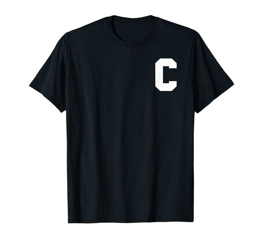 Sports Team Captain Letter C T-Shirt - Minimalist Print Men Women