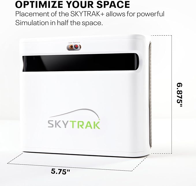 SkyTrak+ Launch Monitor and Golf Simulator - Tour-Level Golf Analysis with Dual Doppler Radar, Enhanced Camera, Real-time Gameplay Simulation, Wi-Fi, USB-C Charging