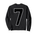 Black Sports Team Number 7 Fan Sweatshirt - Custom Art Print Unisex