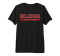Oklahoma Soccer Red Text Tri Blend T-Shirt - Fun Novelty Design for Adults