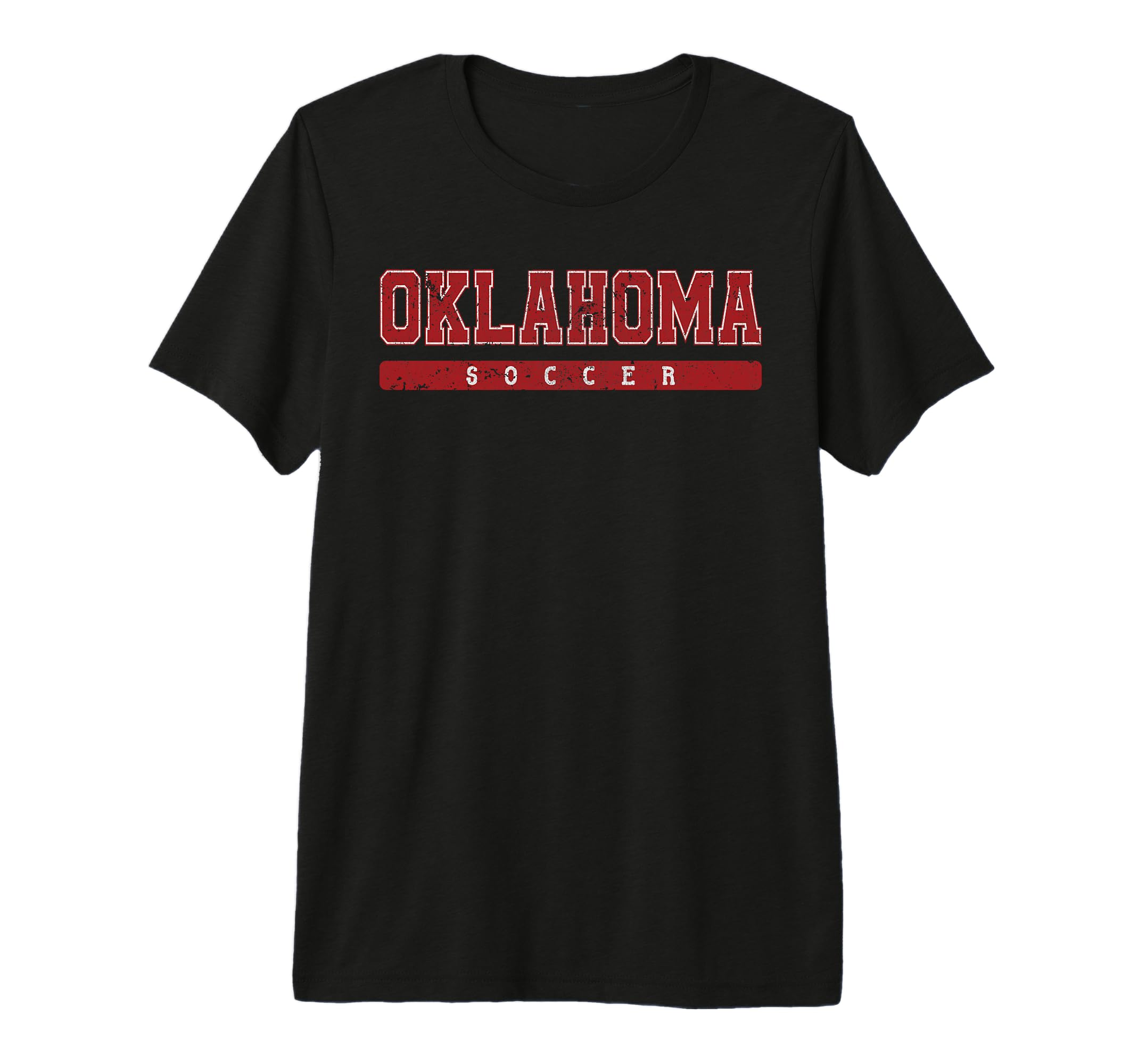 Oklahoma Soccer Red Text Tri Blend T-Shirt - Fun Novelty Design for Adults