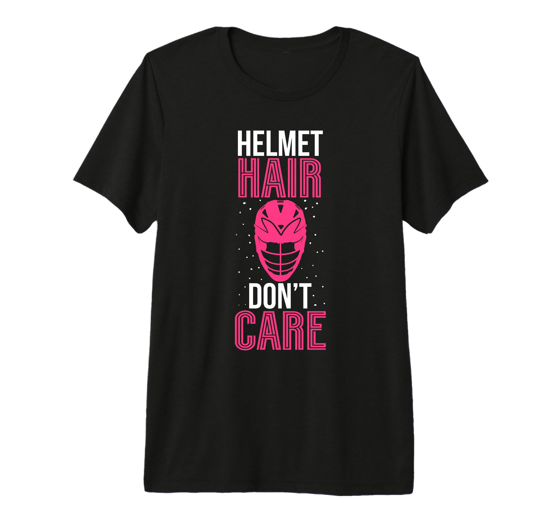 Helmet Hair Dont Care Lacrosse T-Shirt - Minimalist Print for Adults