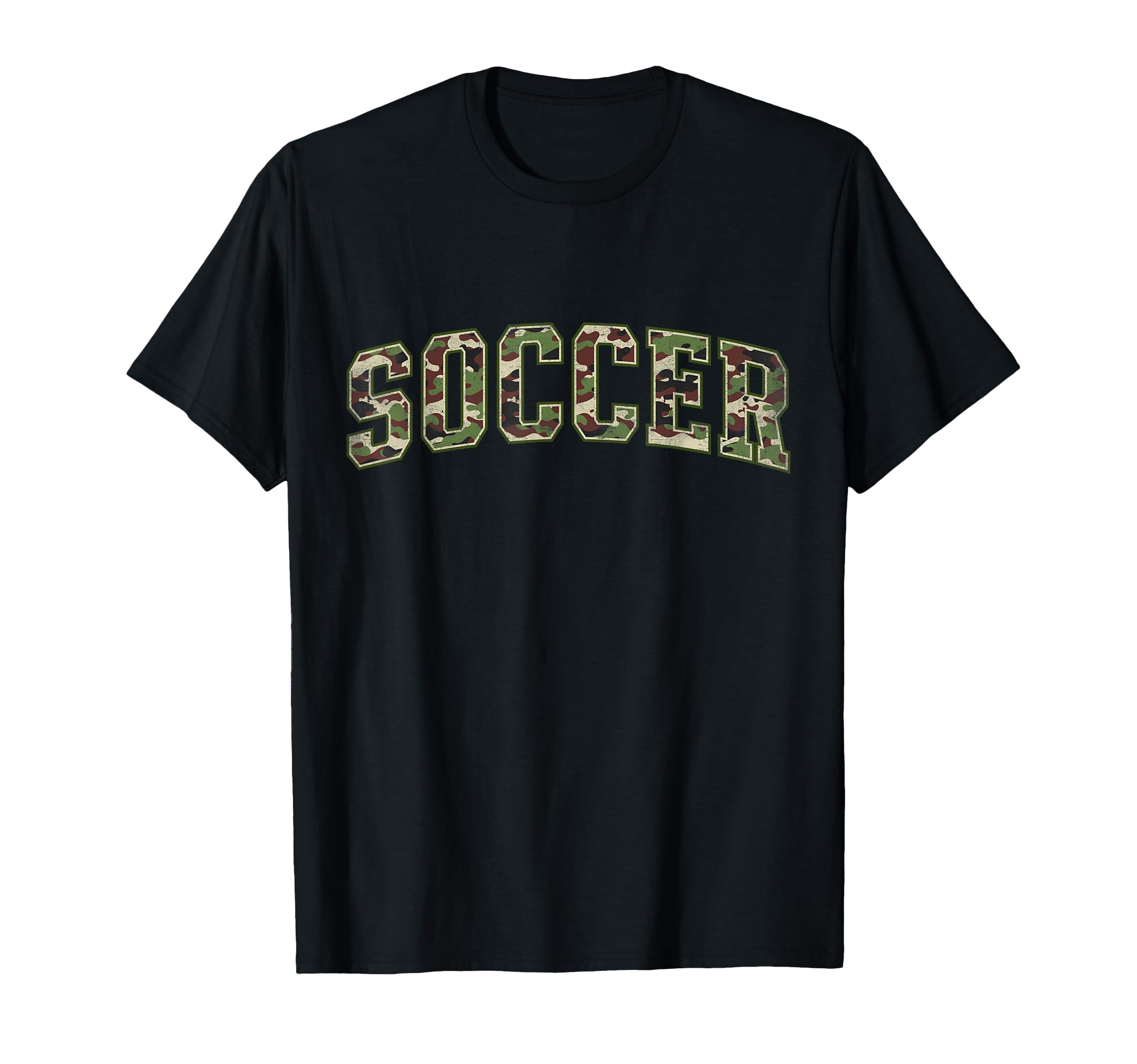 Camo Soccer Camourflage Varsity Text T-Shirt - Graphic Print Men Women