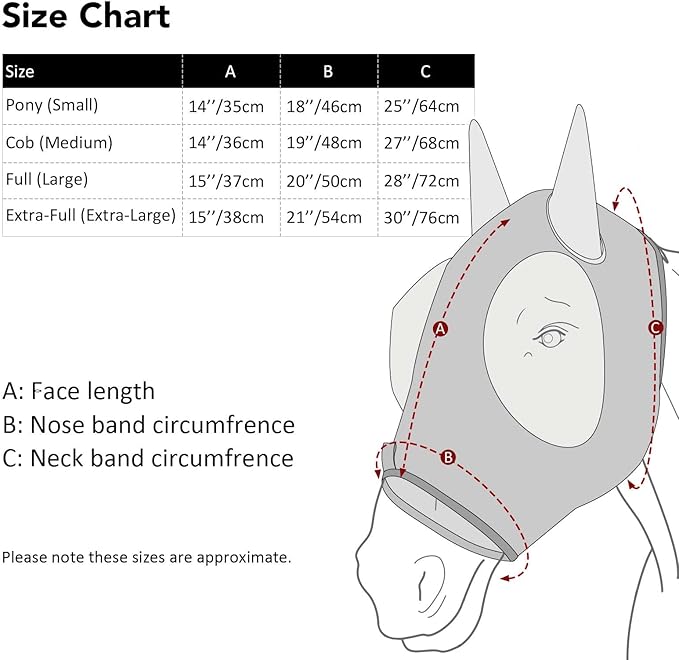 Harrison Howard Super Comfort Stretchy Fly Mask Large Eye Space with UV Protection Soft on Skin with Breathability Orange Geo Print S