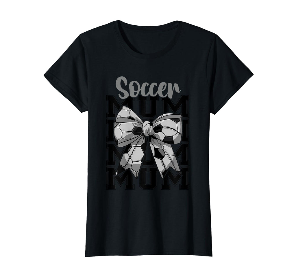 Soccer Mum Coquette Bow Biggest Fan T-Shirt - Graphic Print for Adults