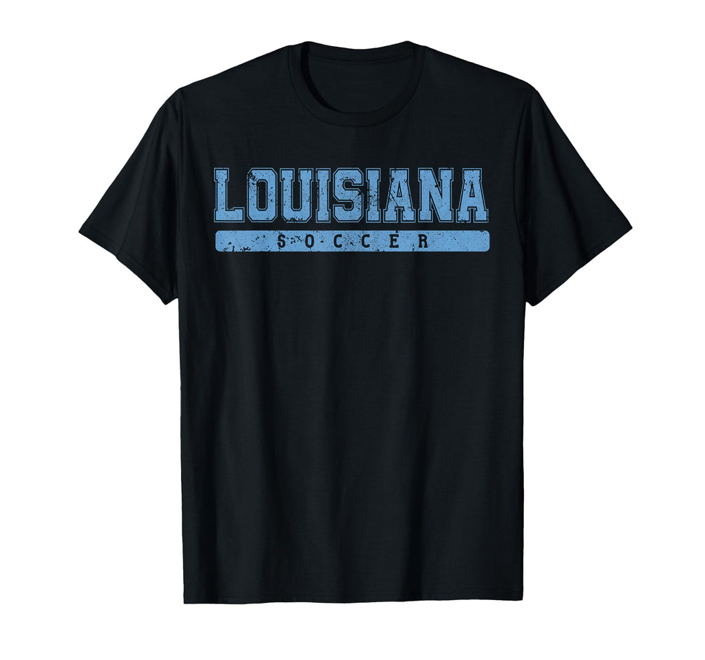 Louisiana Soccer Sky Blue Text T-Shirt - Graphic Print Unisex