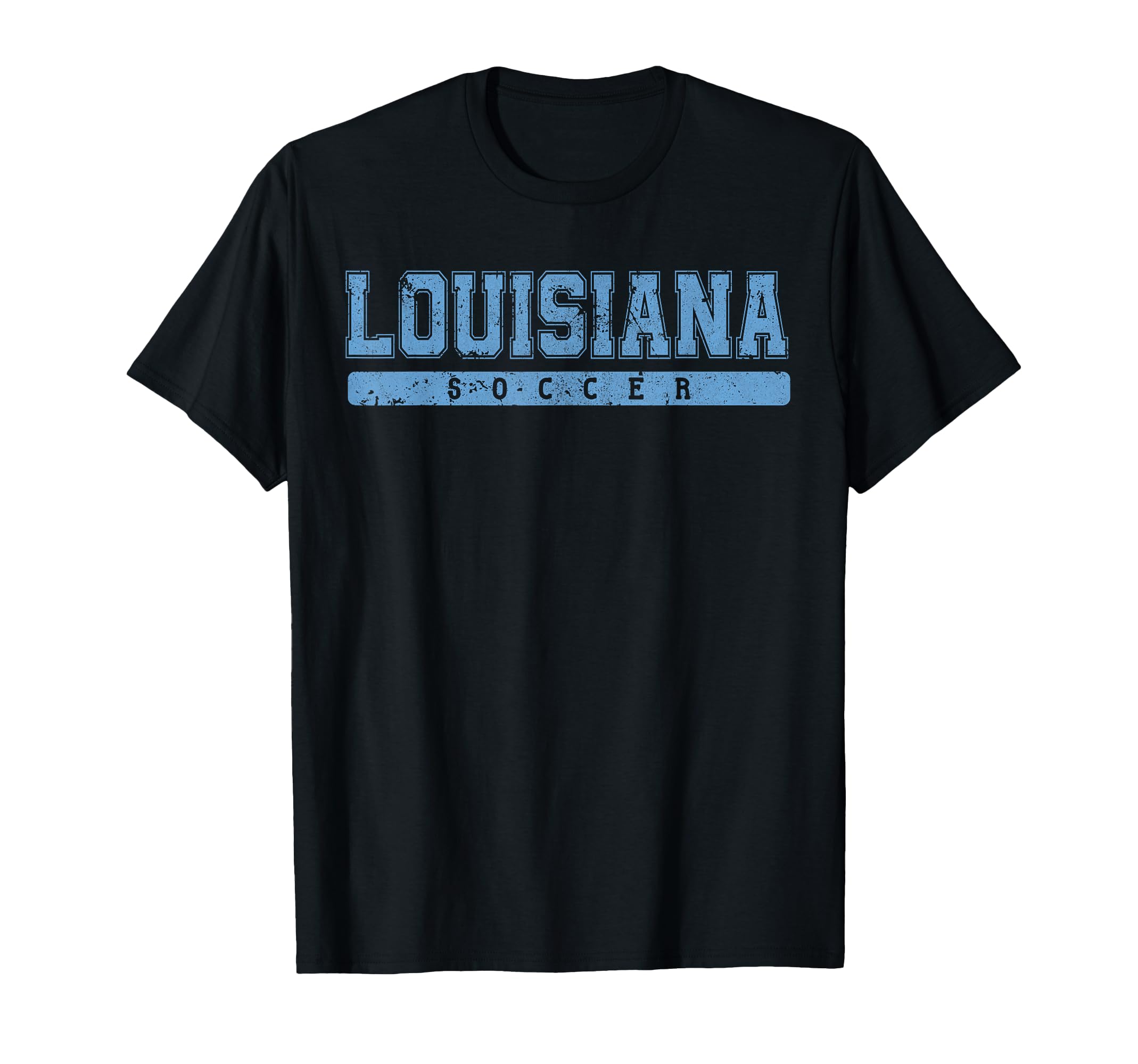 Louisiana Soccer Sky Blue Text T-Shirt - Graphic Print Unisex
