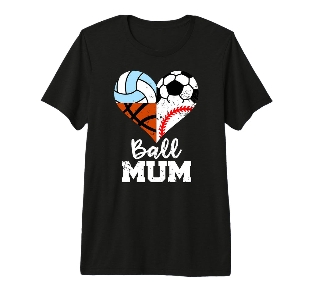 Ball Mum Soccer Baseball Volleyball T-Shirt - Custom Art Print for Adults