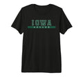 Iowa Soccer Green Text Tri Blend T-Shirt - Graphic Print Men Women