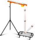 Baseball Auto Soft Toss Trainer with Rebound Net - Adjustable Height 52"-72", 8-Ball Capacity, 6/8/10s Auto-Drop, Rebound Net & Carry Bag - for Baseball & Softball Training Equipment