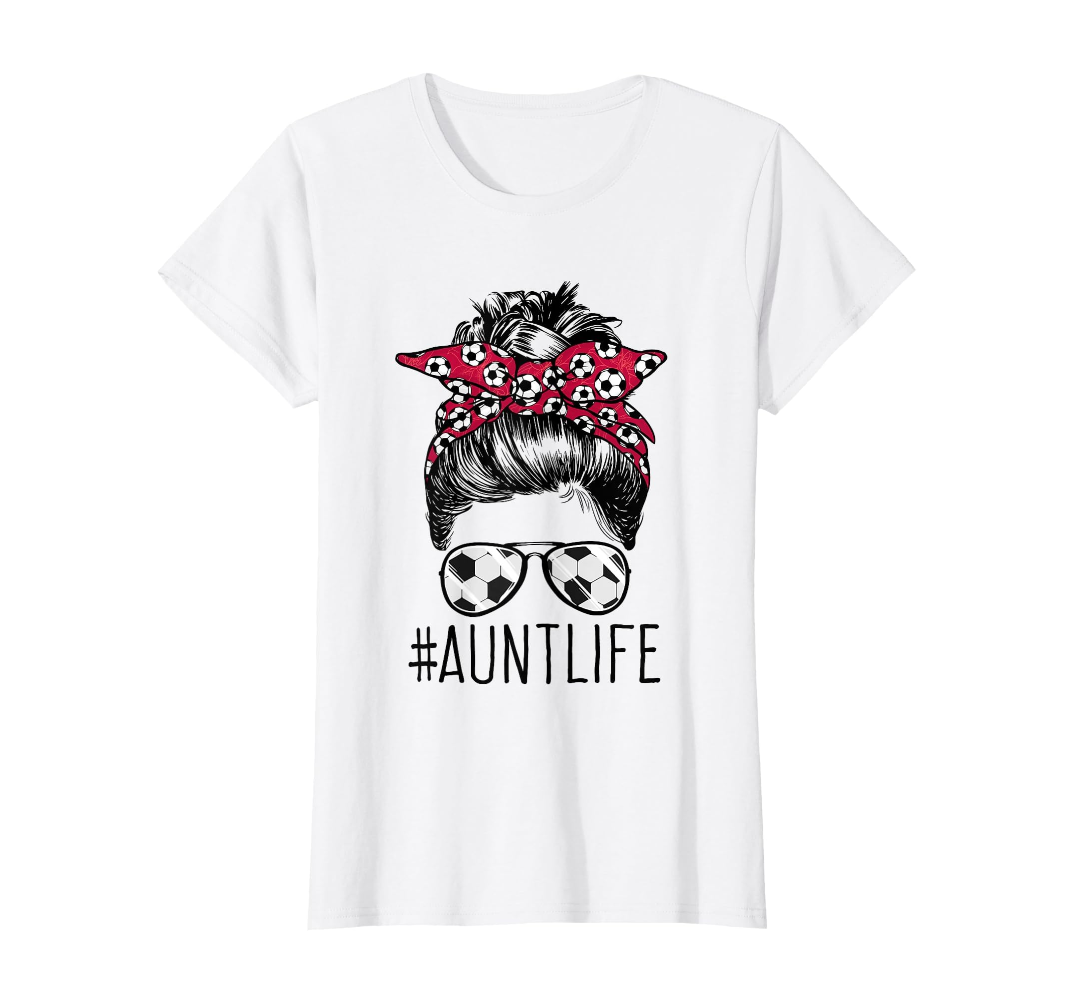 Aunt Life Soccer Auntie Mothers Day T-Shirt - Minimalist Print for Adults