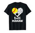 Ball Mamaw Heart Funny Softball T-Shirt - Custom Art Print Men Women