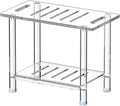 Sumerflos Acrylic Shower Bench for Inside Shower - 24.02" L x 12.99" W x 18.31" H Bathroom Shower Stool with Storage Shelf Heavy Duty (Hold Up to 400lbs) for Shaving Legs Waterproof Non-Slip
