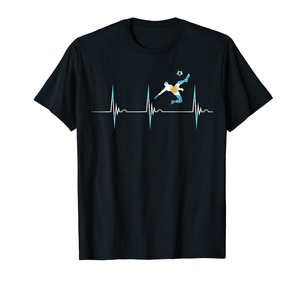 Argentina Flag Heartbeat Ekg Pulse T-Shirt - Fun Novelty Design Unisex