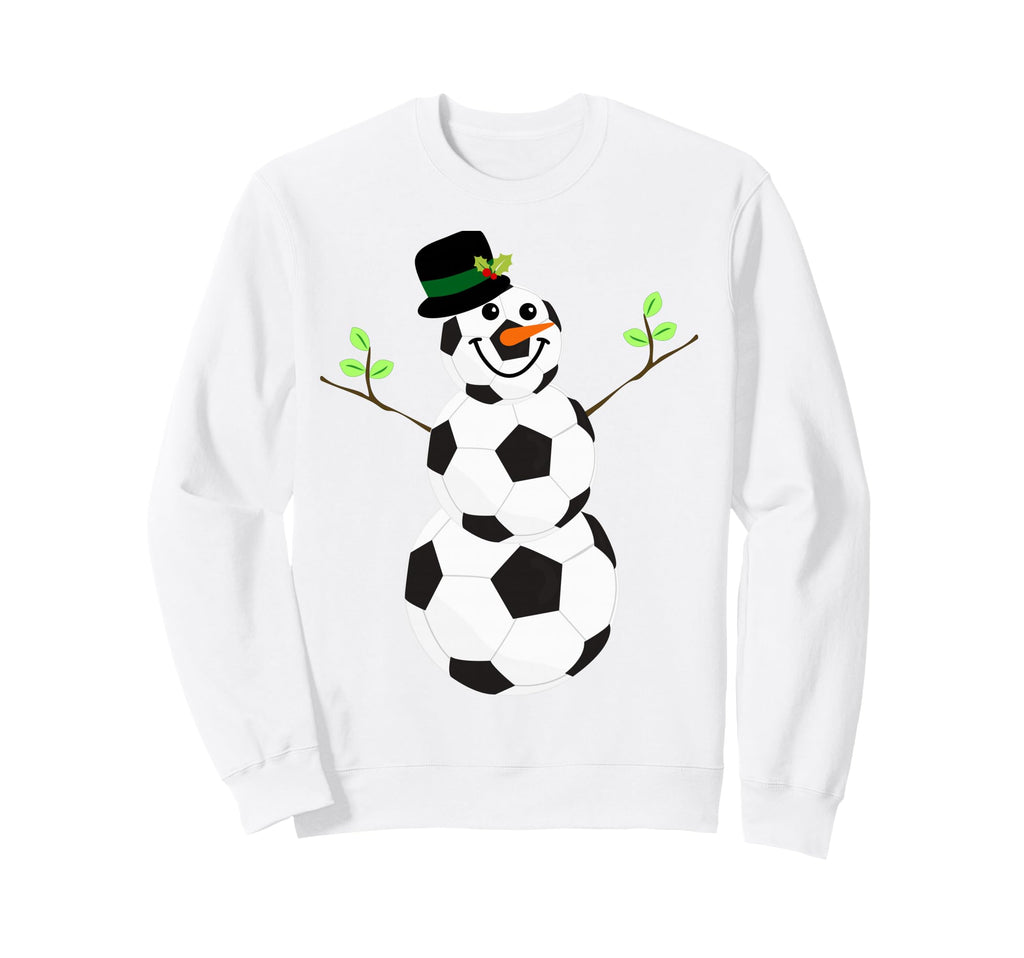 Soccer Balls Snowman Winter Sports Sweatshirt - Streetwear Style Unisex