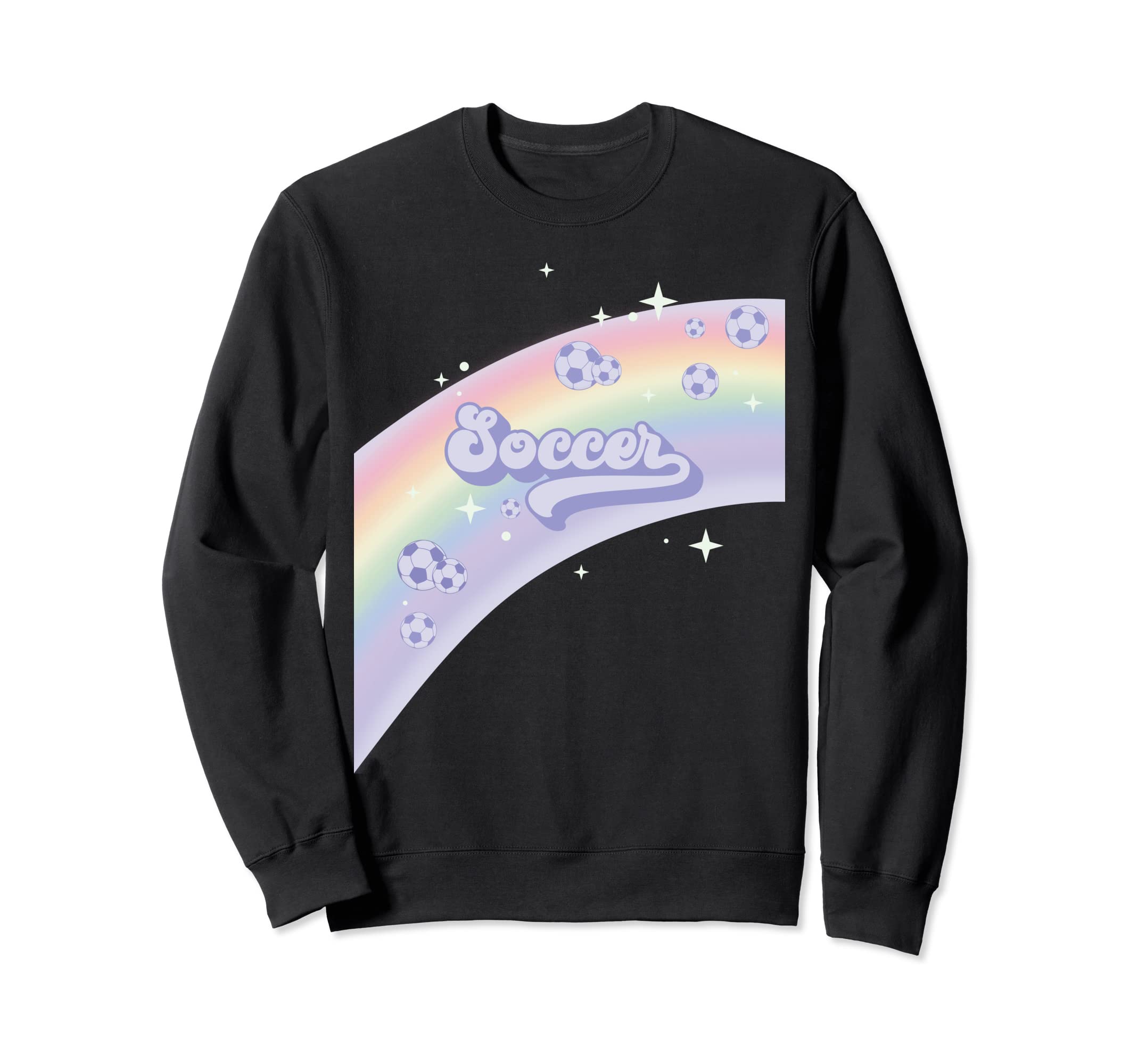 I Love Soccer Pastel Rainbow Sweatshirt - Custom Art Print for Adults