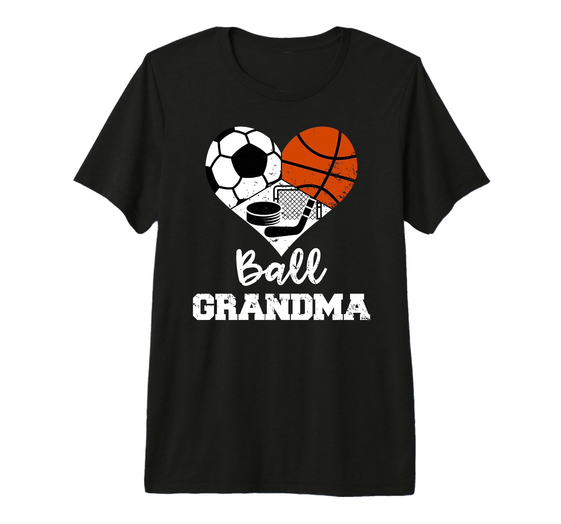 Ball Grandma Heart Funny Soccer T-Shirt - Casual Everyday Wear for Adults