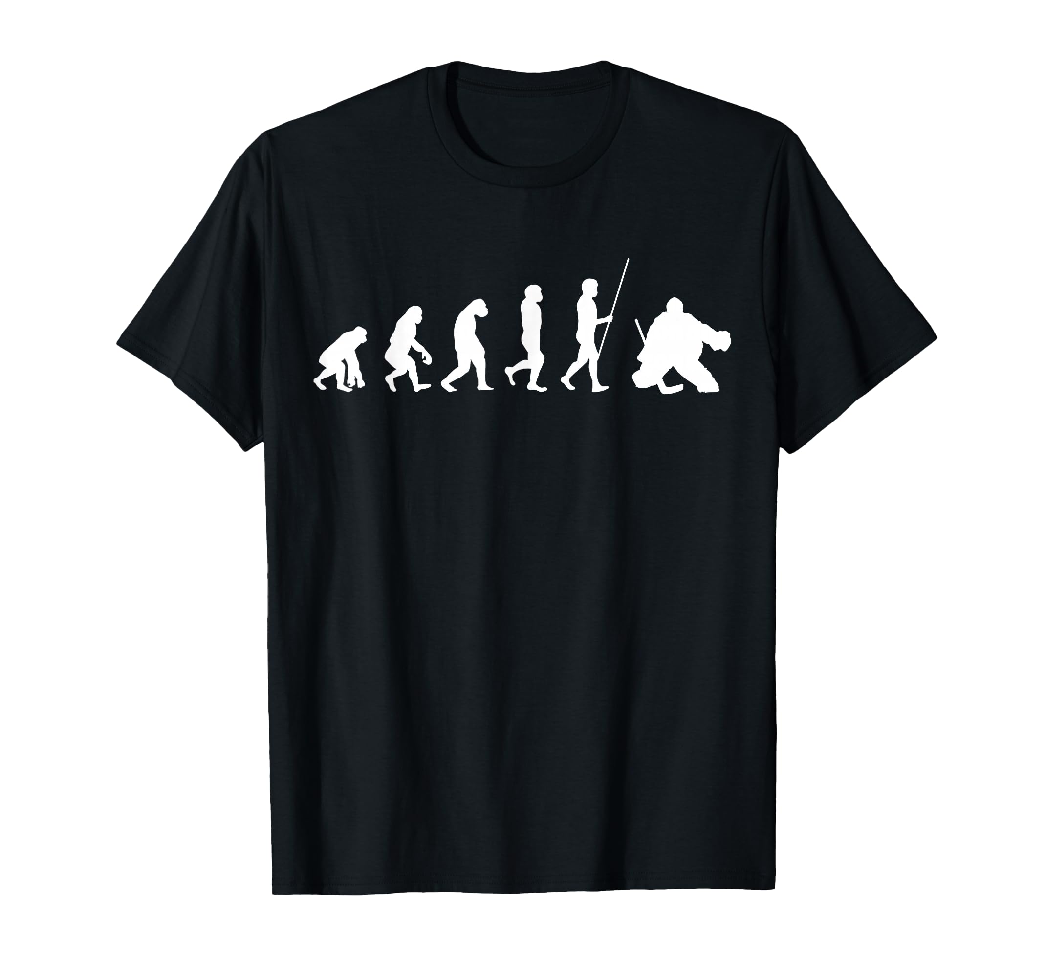 Ice Hockey Goalie Goal Keeper Evolution T-Shirt - Custom Art Print Unisex