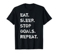 Eat Sleep Stop Goals Repeat Goalkeeper T-Shirt - Unique Graphic Unisex