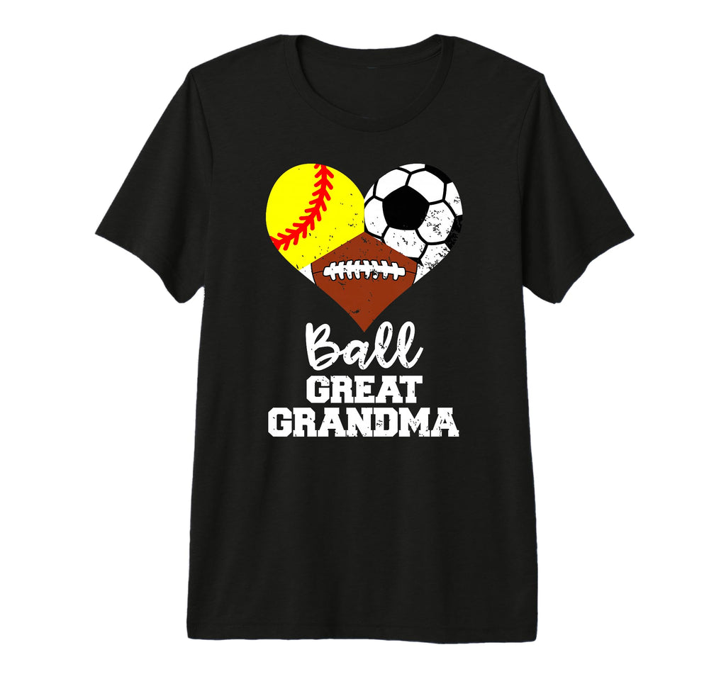Ball Great Grandma Heart Softball T-Shirt - Unique Graphic Men Women