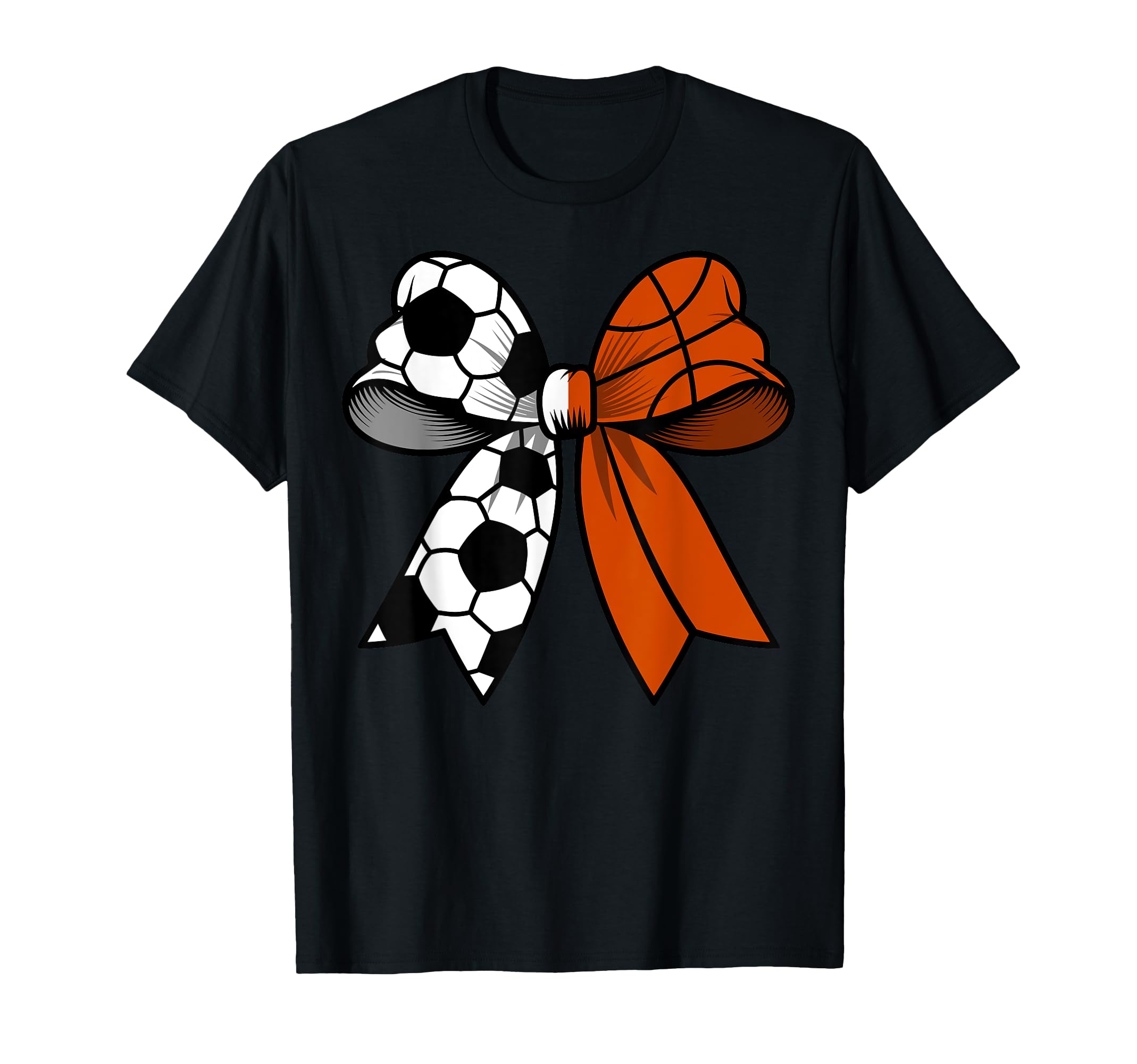 Soccer Basketball Coquette Bow Funny T-Shirt - Custom Art Print Men Women