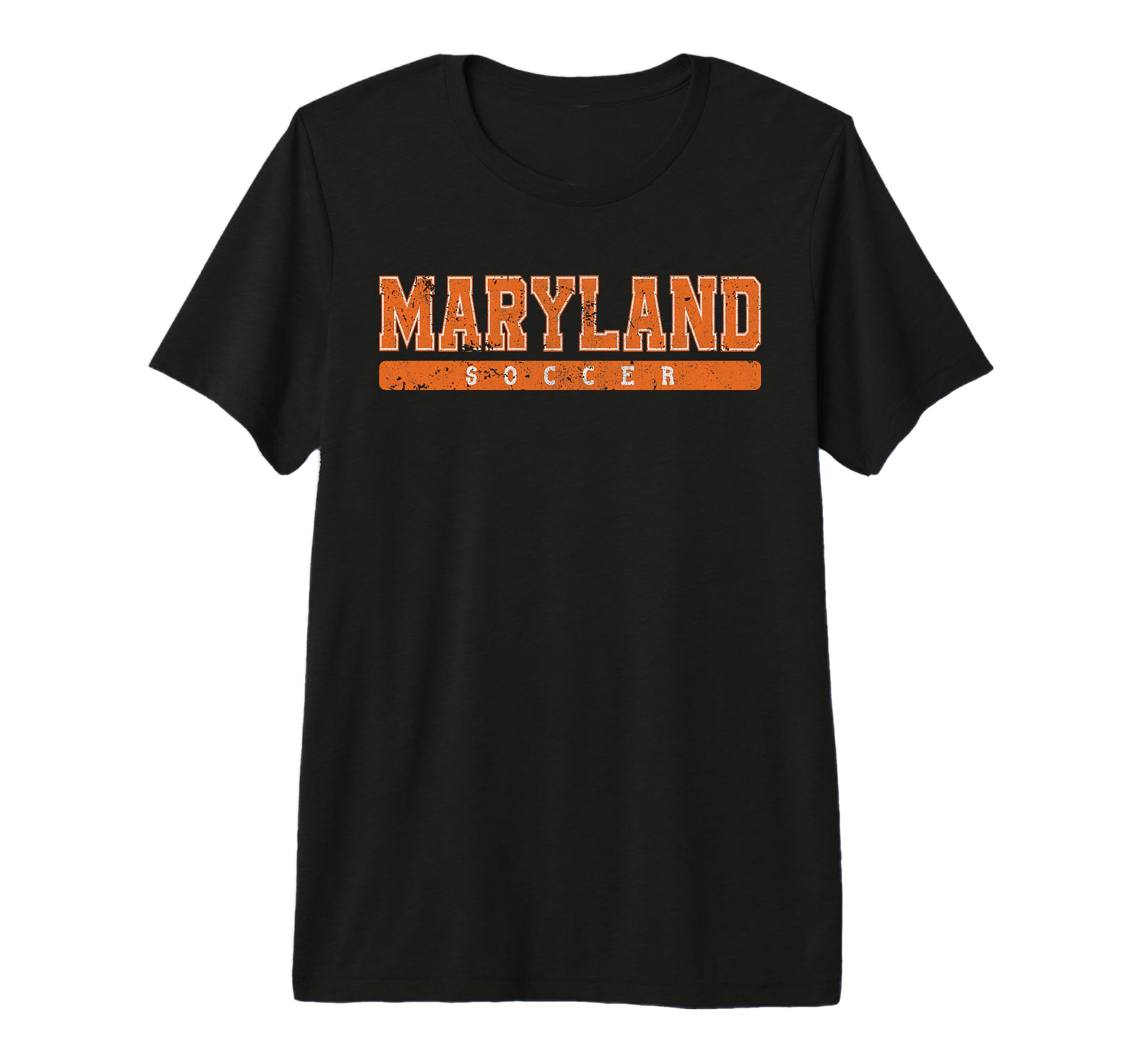 Maryland Soccer Orange Text Tri T-Shirt - Casual Everyday Wear Men Women