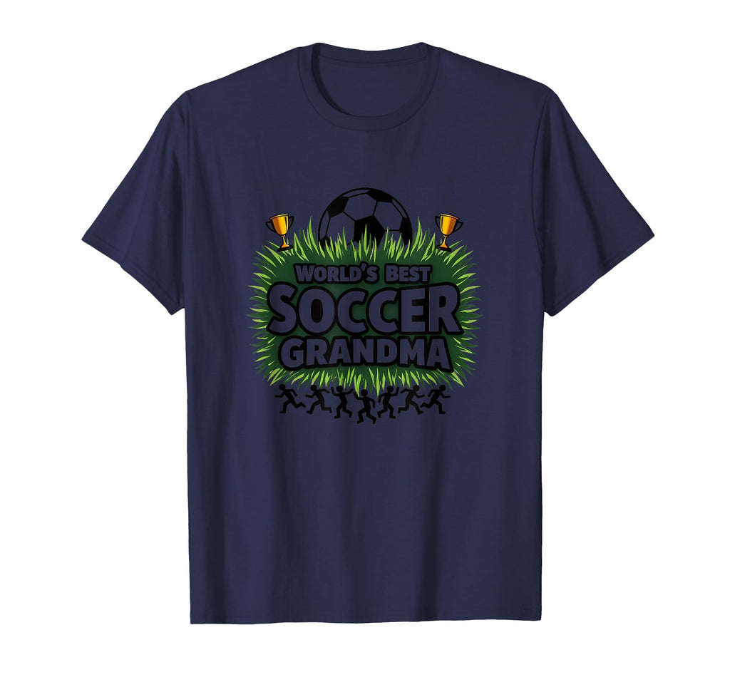 Worlds Best Soccer Grandma Champion Navy T-Shirt - Minimalist Print Unisex