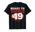Football 49Th Birthday Player Tackle T-Shirt - Custom Art Print for Adults